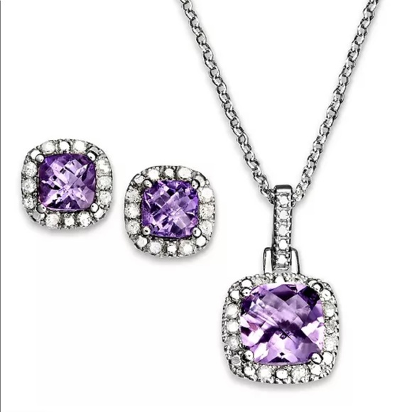 R.H. Macy & Co.  Jewelry  Amethyst Diamond Accent Sterling Silver 